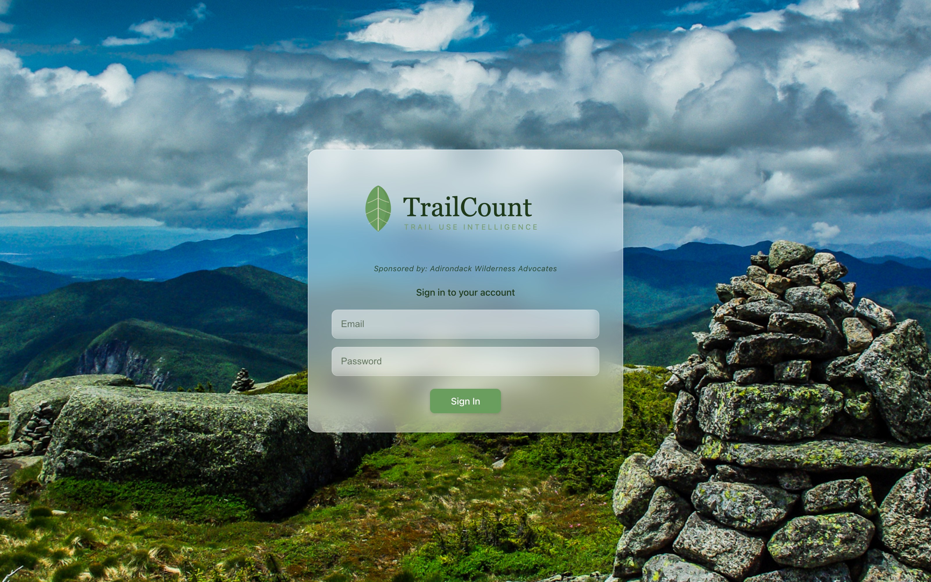 TrailCount sign-in page